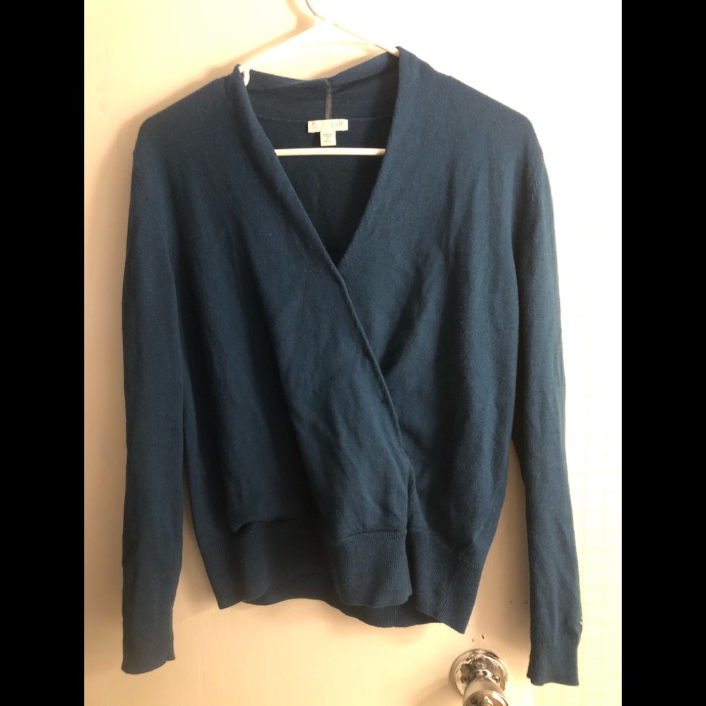JJill Teal Wrap Sweater